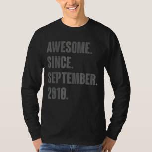 Awesome Since September 2010 12 Year Old 12th Birt T-Shirt
