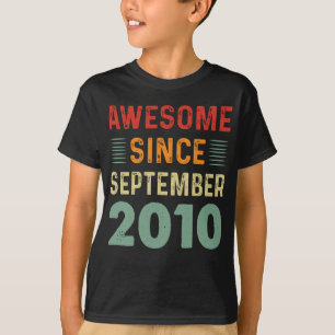 Awesome Since September 2010 Vintage Birthday T-Shirt