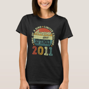 Awesome Since September 2011 11 Years Old 11th Bir T-Shirt