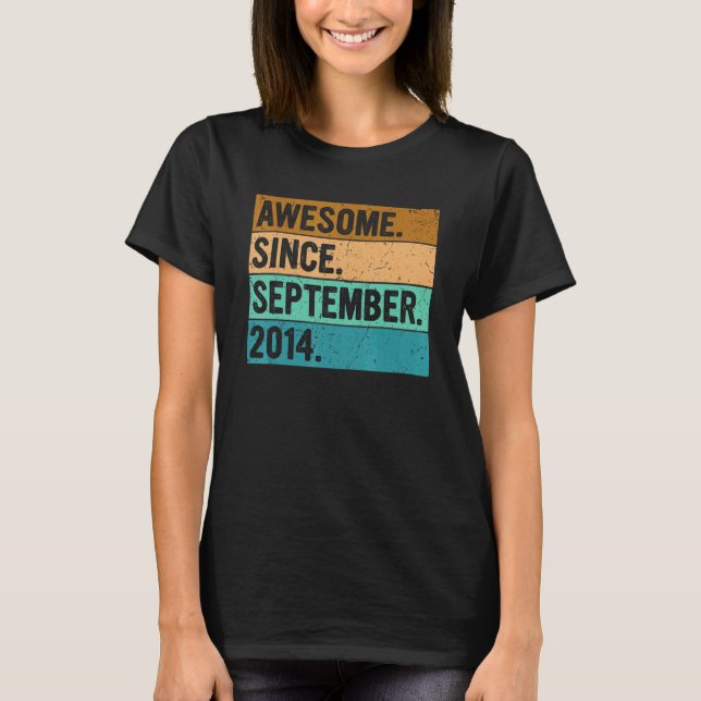 Awesome Since September 2014 8th Birthday  8 Years T-Shirt (Front)