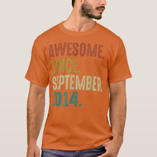 Awesome Since September 2014 Vintage 8th Birthday  T-Shirt