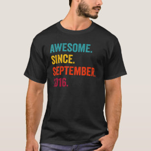 Awesome Since September 2016 6th Birthday  6 Years T-Shirt