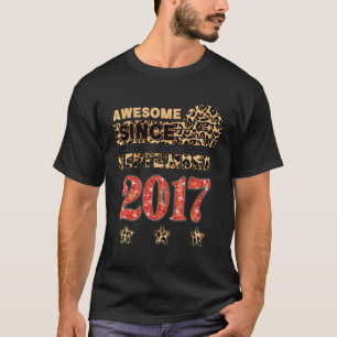 Awesome Since September 2017 Leopard Birthday Sept T-Shirt