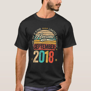 Awesome Since September 2018 4 Years Old 4th Birth T-Shirt