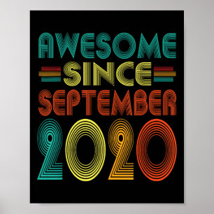 Awesome Since September 2020 Years 5th Bday Funny Poster