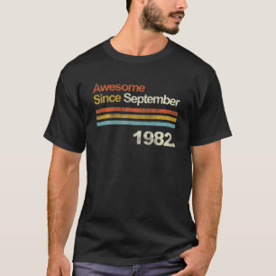 Awesome Since September Vintage 1982 38Th Birthday T-Shirt