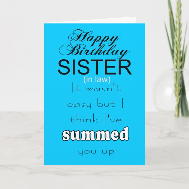 awesome sister in law card (Front)