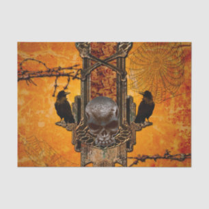 Awesome skulls and crow tissue paper