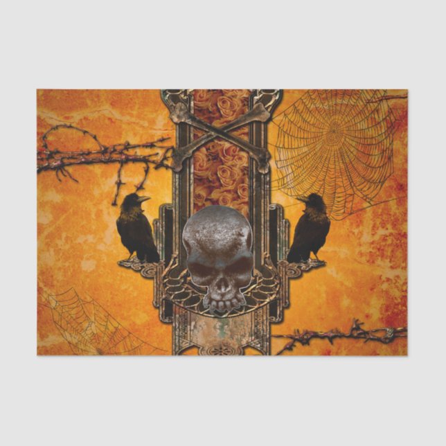 Awesome skulls and crow tissue paper (Front)