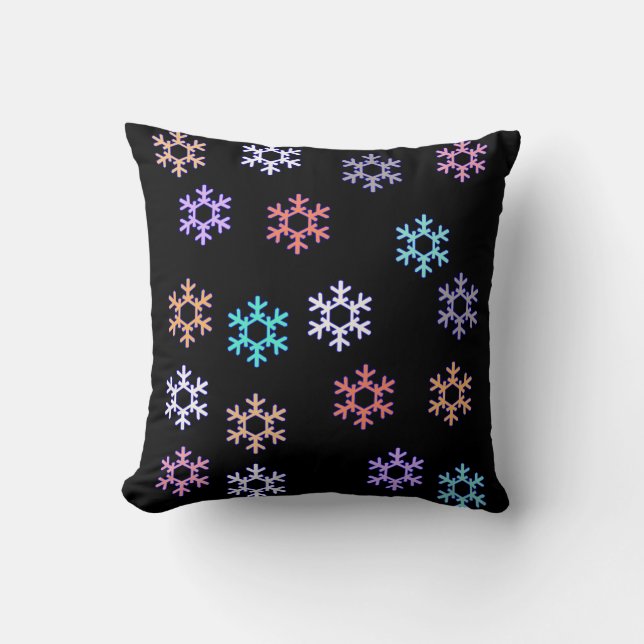 Awesome Snowflakes Throw Pillow / Cushion (Front)