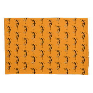 Awesome Soccer Silhouette Orange Pillowcase