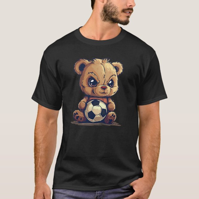 Awesome soccer sport with Teddy bear T-Shirt (Front)