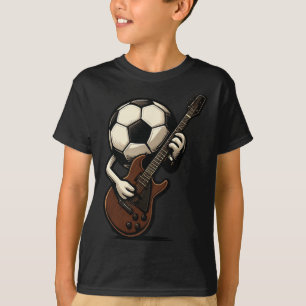 Awesome Soccer With Guitar For A Cool Rocking Look T-Shirt