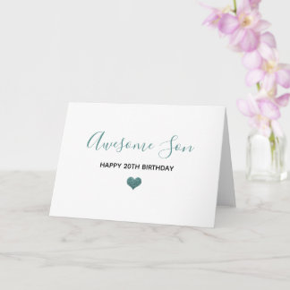 awesome son happy birthday blue grey glitter card