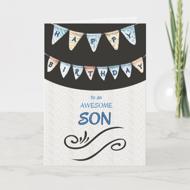 Awesome Son Happy Birthday Card (Front)