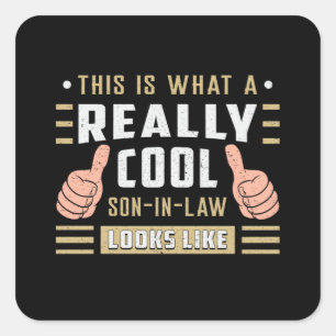 Awesome Son In Law Son Best Proud Gift Idea Square Sticker