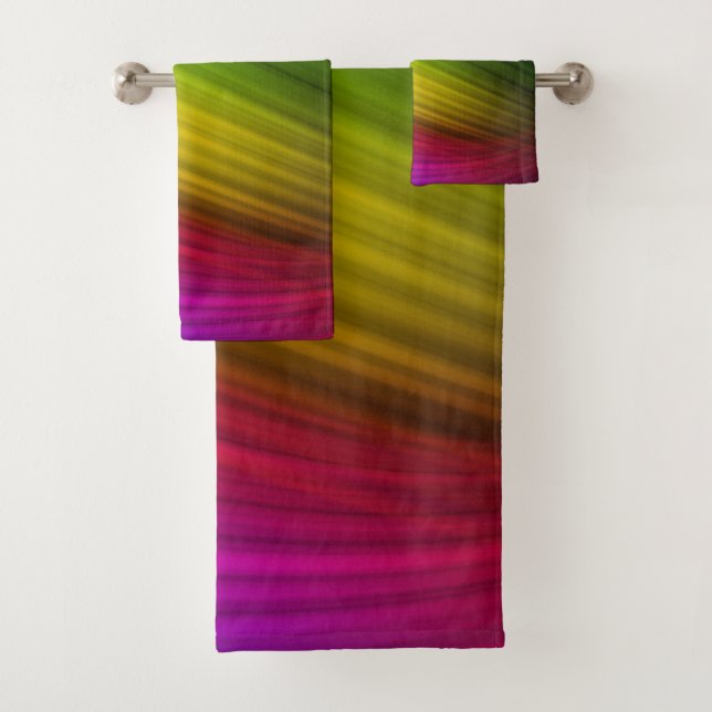 Awesome Spectrum of Rainbow Colors Bath Towel Set (Insitu)