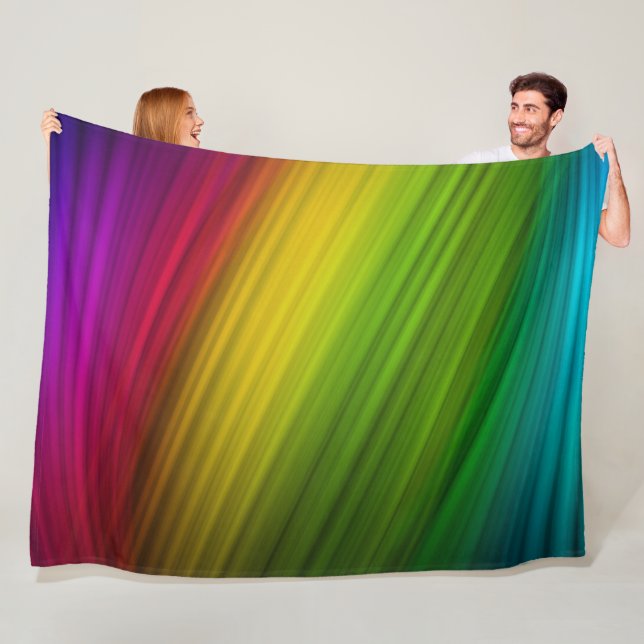 Awesome Spectrum of Rainbow Colors Fleece Blanket (In Situ)