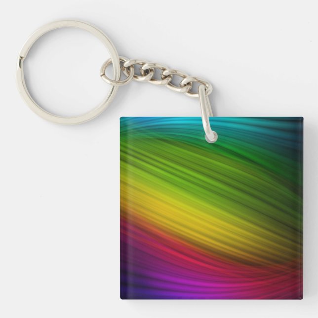 Awesome Spectrum of Rainbow Colors Key Ring (Front)