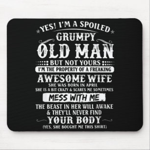 Awesome Spoiled Grumpy Old Wife Born Mouse Mat