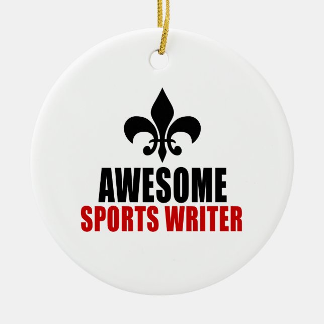 AWESOME SPORTS WRITER CERAMIC TREE DECORATION (Front)