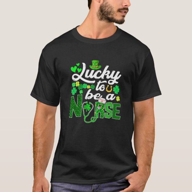 Awesome St. Patricks Day To Be A Nurse Funny Outfi T-Shirt (Front)