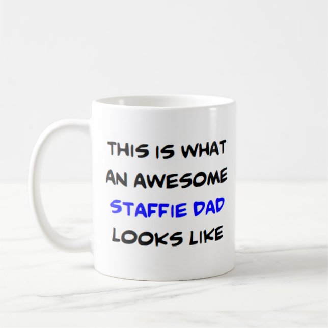 awesome staffie dad coffee mug (Left)