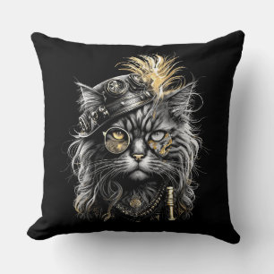 Awesome Steampunk Cat  Cushion