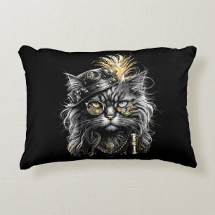 Awesome Steampunk Cat  Decorative Cushion