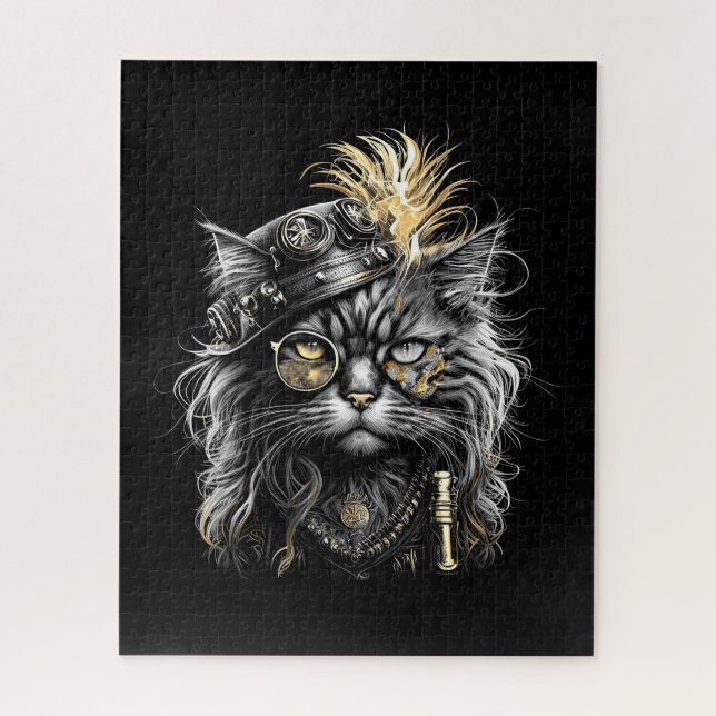 Awesome Steampunk Cat  Jigsaw Puzzle (Vertical)