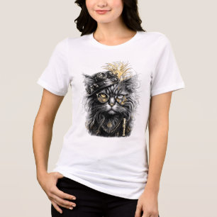 Awesome Steampunk Cat Tri-Blend Shirt