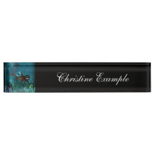 Awesome steampunk shark nameplate