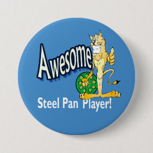 Awesome steel PAN player 7.5 Cm Round Badge
