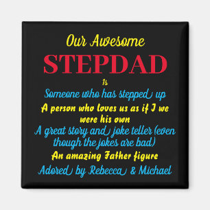 Awesome Stepdad Father's Day quote Black Magnet