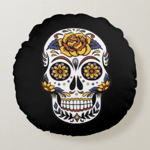 Awesome Sugar Skull Round Cushion