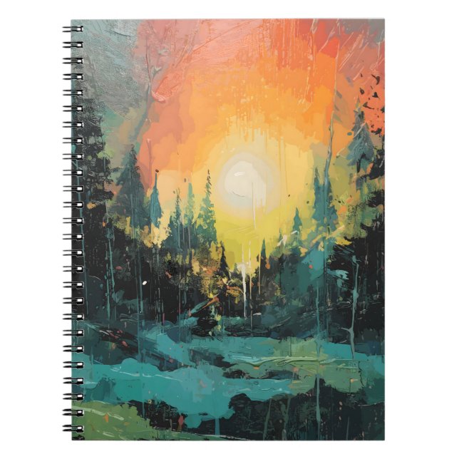 Awesome Sunrise Over the Mountain Landscape Notebook (Front)