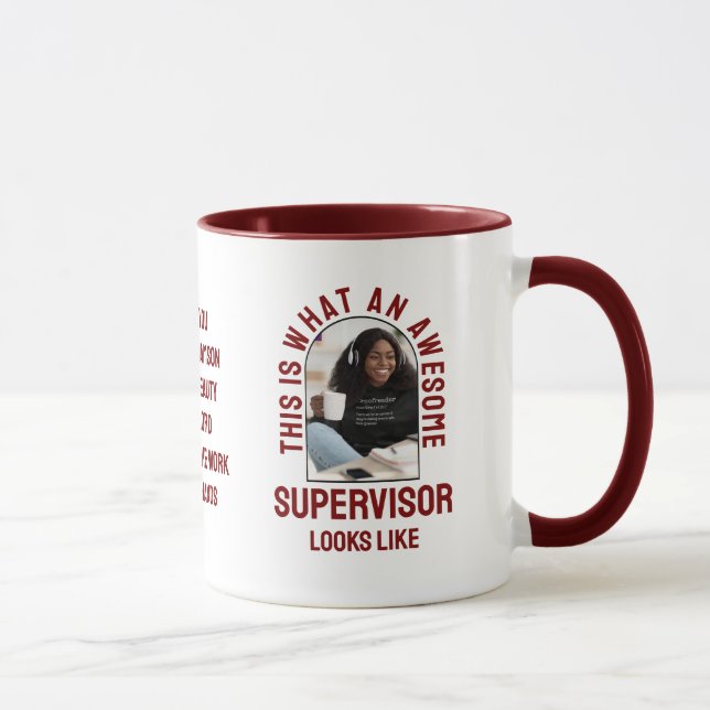 AWESOME SUPERVISOR LOOKS LIKE Fun Coworker Photo Mug (Right)