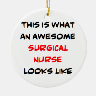 awesome surgical nurse ceramic tree decoration