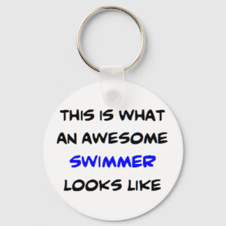 awesome swimmer coffee mug key ring