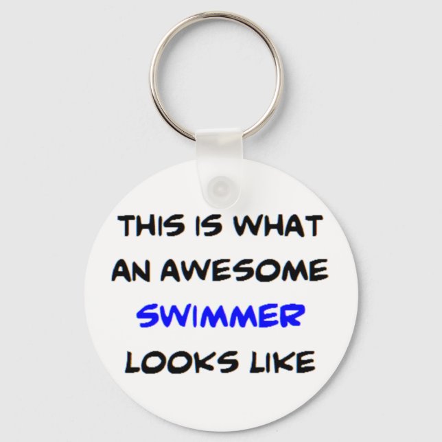 awesome swimmer coffee mug key ring (Front)