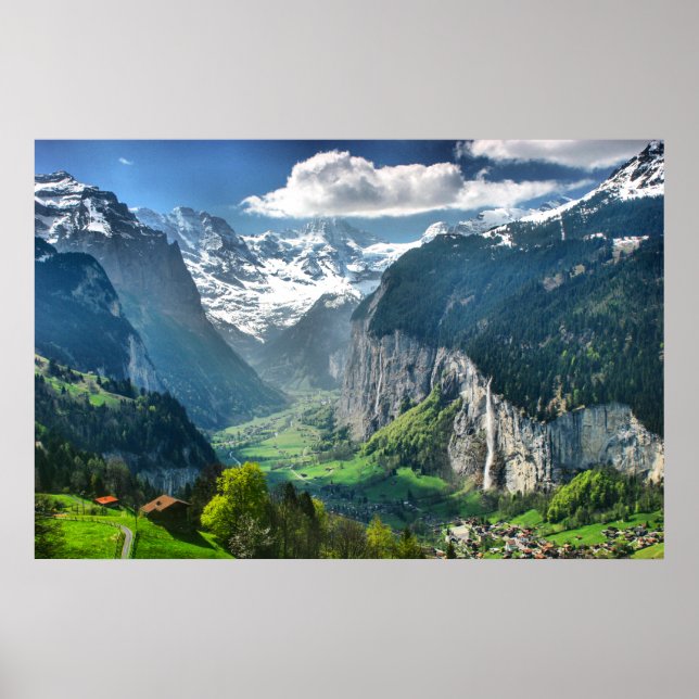 Awesome Switzerland Alps Canvas Fine Art Poster (Front)