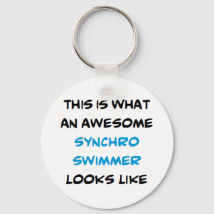 awesome synchro swimmer key ring