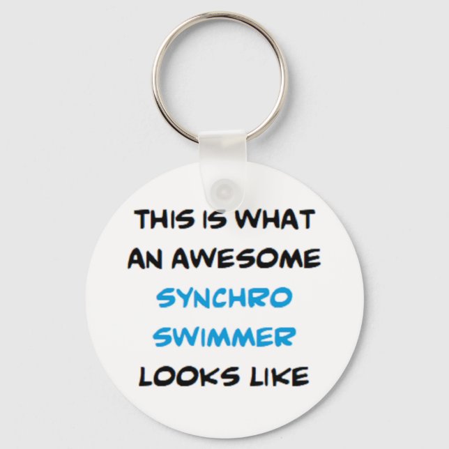 awesome synchro swimmer key ring (Front)