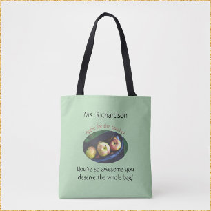 Awesome Teacher Apple Tote Bag