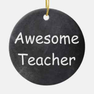 Awesome Teacher Chalkboard Design Gift Idea Ceramic Tree Decoration