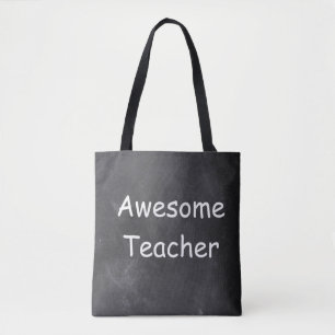 Awesome Teacher Chalkboard Design Gift Idea Tote Bag