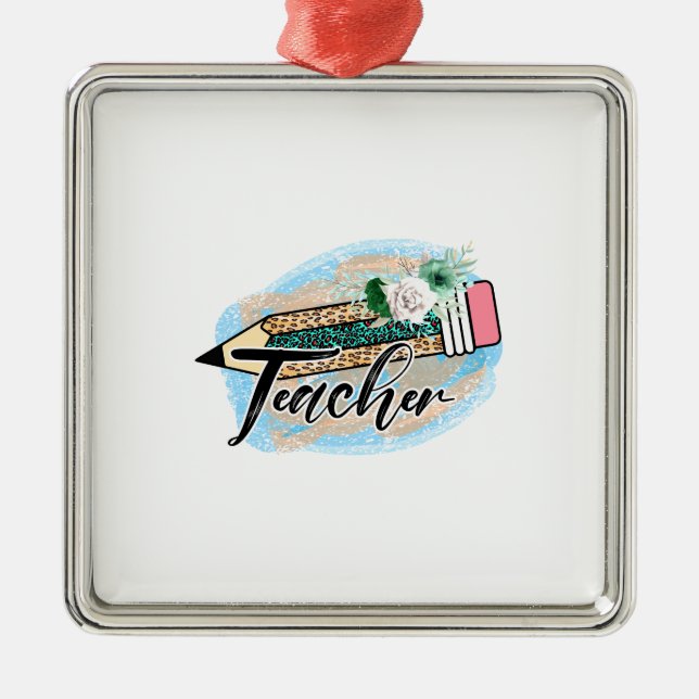 Awesome Teacher Metal Tree Decoration (Front)