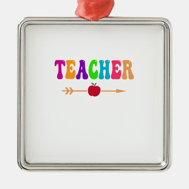 Awesome Teacher Metal Tree Decoration (Front)