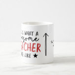 Awesome teacher modern typography gift coffee mug<br><div class="desc">This is what a awesome taecher looks like. Awesome teacher modern typography gift. With hand lettered modern fun script,   and space for their name and the name for your child. The perfect end of year or holiday gift for your favourite teacher.</div>
