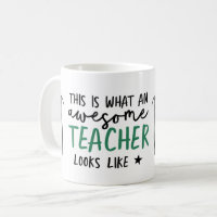 Awesome teacher modern typography green gift